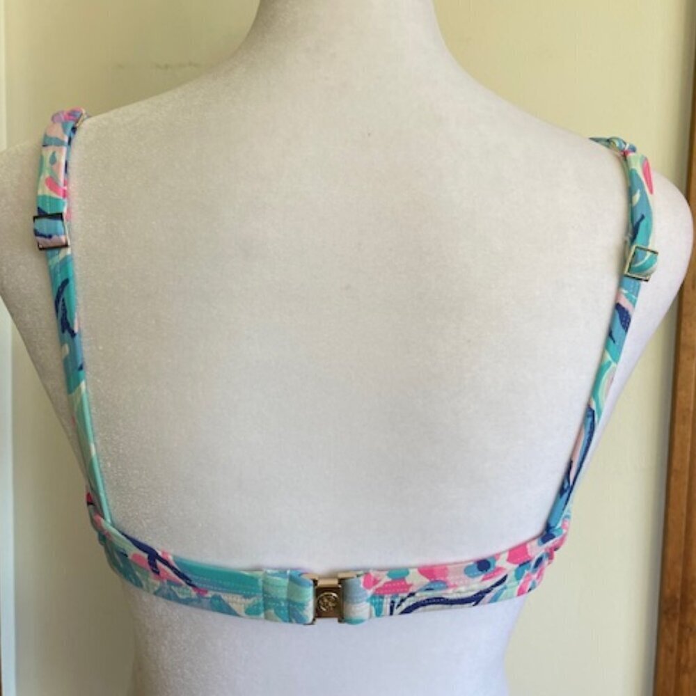 LILLY PULITZER Blossom Bikini Bra Underwear Top RN 15101 Turquoise Pink - Picture 4 of 13